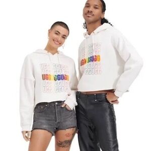 Ugg unisex Keira Pride Crop Hoodie in Rainbow Logo